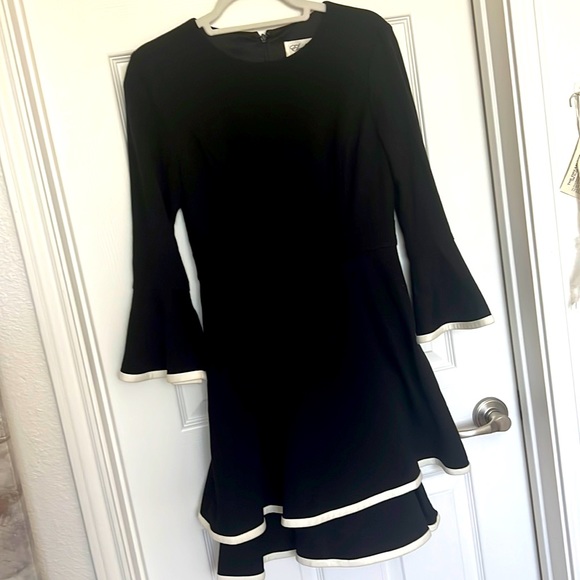 {Eliza J.} Black Bell Sleeve Ruffle Dress - Picture 2 of 4